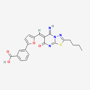 3-{5-[(2-butyl-5-imino-7-oxo-5H-[1,3,4]thiadiazolo[3,2-a]pyrimidin-6(7H)-ylidene)methyl]-2-furyl}benzoic acid