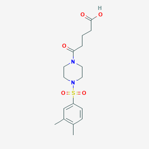 molecular formula C17H24N2O5S B5260977 5-{4-[(3,4-dimethylphenyl)sulfonyl]-1-piperazinyl}-5-oxopentanoic acid 