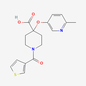 4-[(6-methylpyridin-3-yl)oxy]-1-(3-thienylcarbonyl)piperidine-4-carboxylic acid