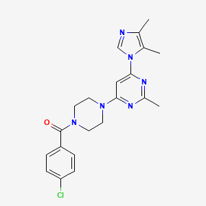 molecular formula C21H23ClN6O B5261009 4-[4-(4-chlorobenzoyl)-1-piperazinyl]-6-(4,5-dimethyl-1H-imidazol-1-yl)-2-methylpyrimidine 