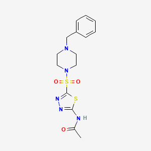 N-{5-[(4-benzyl-1-piperazinyl)sulfonyl]-1,3,4-thiadiazol-2-yl}acetamide