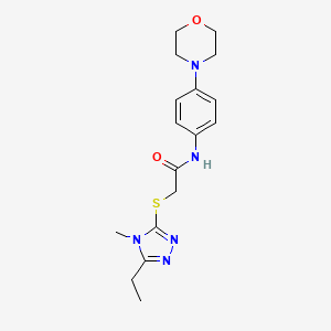 2-[(5-ethyl-4-methyl-4H-1,2,4-triazol-3-yl)sulfanyl]-N-[4-(morpholin-4-yl)phenyl]acetamide