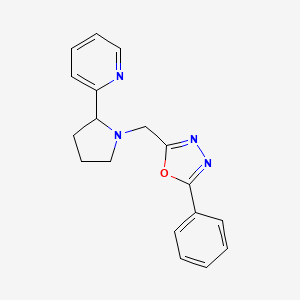 2-{1-[(5-phenyl-1,3,4-oxadiazol-2-yl)methyl]-2-pyrrolidinyl}pyridine