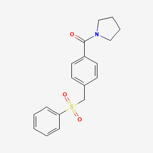 molecular formula C18H19NO3S B5261150 1-{4-[(phenylsulfonyl)methyl]benzoyl}pyrrolidine 