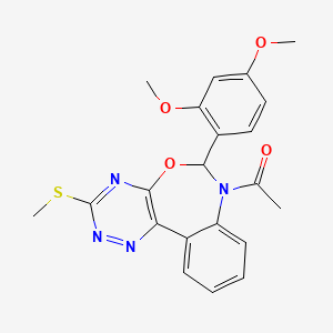 7-acetyl-6-(2,4-dimethoxyphenyl)-3-(methylthio)-6,7-dihydro[1,2,4]triazino[5,6-d][3,1]benzoxazepine