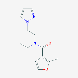 molecular formula C13H17N3O2 B5261194 N-ethyl-2-methyl-N-[2-(1H-pyrazol-1-yl)ethyl]-3-furamide 