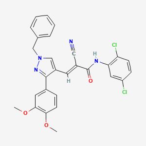 molecular formula C28H22Cl2N4O3 B5261219 3-[1-benzyl-3-(3,4-dimethoxyphenyl)-1H-pyrazol-4-yl]-2-cyano-N-(2,5-dichlorophenyl)acrylamide 