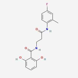 N-{3-[(4-fluoro-2-methylphenyl)amino]-3-oxopropyl}-2,6-dihydroxybenzamide