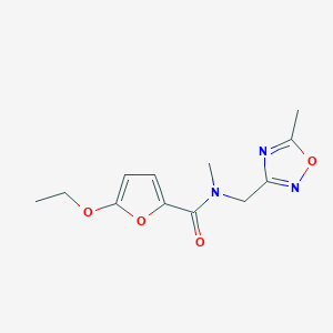 molecular formula C12H15N3O4 B5261342 5-ethoxy-N-methyl-N-[(5-methyl-1,2,4-oxadiazol-3-yl)methyl]-2-furamide 