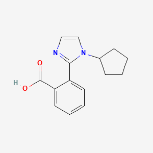 molecular formula C15H16N2O2 B5261404 2-(1-cyclopentyl-1H-imidazol-2-yl)benzoic acid 