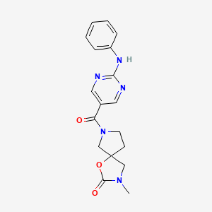 molecular formula C18H19N5O3 B5261409 7-[(2-anilino-5-pyrimidinyl)carbonyl]-3-methyl-1-oxa-3,7-diazaspiro[4.4]nonan-2-one 