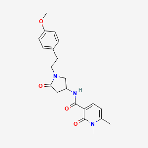 molecular formula C21H25N3O4 B5261437 N-{1-[2-(4-methoxyphenyl)ethyl]-5-oxopyrrolidin-3-yl}-1,6-dimethyl-2-oxo-1,2-dihydropyridine-3-carboxamide 