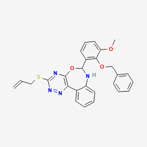 molecular formula C27H24N4O3S B5261451 3-(allylthio)-6-[2-(benzyloxy)-3-methoxyphenyl]-6,7-dihydro[1,2,4]triazino[5,6-d][3,1]benzoxazepine 