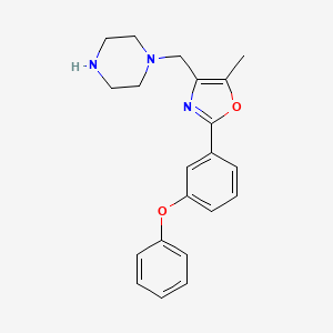 molecular formula C21H23N3O2 B5261453 1-{[5-methyl-2-(3-phenoxyphenyl)-1,3-oxazol-4-yl]methyl}piperazine hydrochloride 