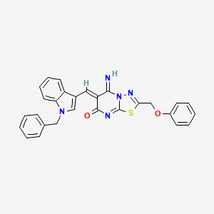 (6Z)-6-[(1-benzyl-1H-indol-3-yl)methylidene]-5-imino-2-(phenoxymethyl)-5,6-dihydro-7H-[1,3,4]thiadiazolo[3,2-a]pyrimidin-7-one