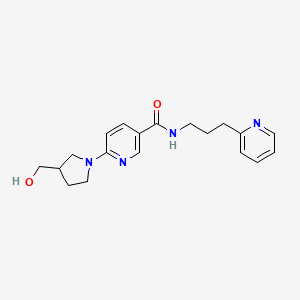 6-[3-(hydroxymethyl)pyrrolidin-1-yl]-N-(3-pyridin-2-ylpropyl)nicotinamide