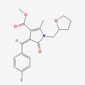 molecular formula C19H20FNO4 B5261474 methyl 4-(4-fluorobenzylidene)-2-methyl-5-oxo-1-(tetrahydro-2-furanylmethyl)-4,5-dihydro-1H-pyrrole-3-carboxylate 