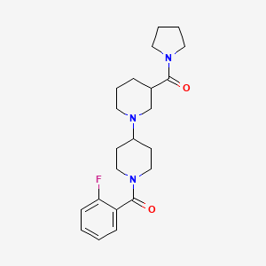 molecular formula C22H30FN3O2 B5261513 1'-(2-fluorobenzoyl)-3-(pyrrolidin-1-ylcarbonyl)-1,4'-bipiperidine 