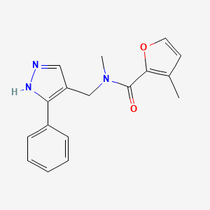 molecular formula C17H17N3O2 B5261528 N,3-dimethyl-N-[(3-phenyl-1H-pyrazol-4-yl)methyl]-2-furamide 