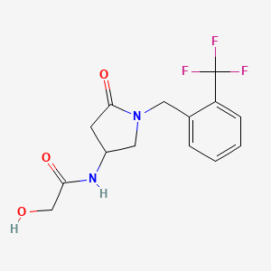 2-hydroxy-N-{5-oxo-1-[2-(trifluoromethyl)benzyl]pyrrolidin-3-yl}acetamide