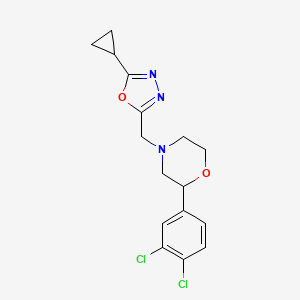 molecular formula C16H17Cl2N3O2 B5261596 4-[(5-cyclopropyl-1,3,4-oxadiazol-2-yl)methyl]-2-(3,4-dichlorophenyl)morpholine 