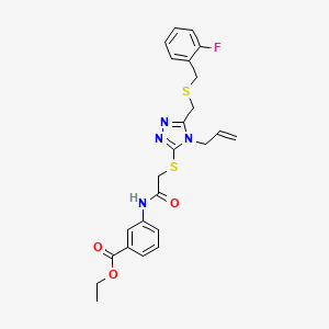 Ethyl 3-[[2-[[5-[(2-fluorophenyl)methylsulfanylmethyl]-4-prop-2-enyl-1,2,4-triazol-3-yl]sulfanyl]acetyl]amino]benzoate