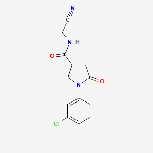 molecular formula C14H14ClN3O2 B5261612 1-(3-chloro-4-methylphenyl)-N-(cyanomethyl)-5-oxopyrrolidine-3-carboxamide 