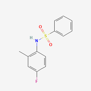 molecular formula C13H12FNO2S B5261674 N-(4-fluoro-2-methylphenyl)benzenesulfonamide 