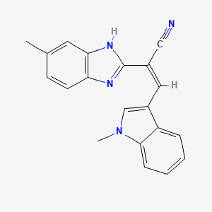 molecular formula C20H16N4 B5261686 2-(5-methyl-1H-benzimidazol-2-yl)-3-(1-methyl-1H-indol-3-yl)acrylonitrile 