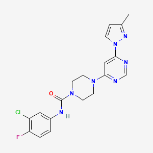 N-(3-chloro-4-fluorophenyl)-4-[6-(3-methyl-1H-pyrazol-1-yl)-4-pyrimidinyl]-1-piperazinecarboxamide