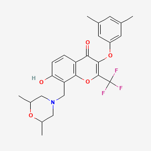 8-[(2,6-dimethyl-4-morpholinyl)methyl]-3-(3,5-dimethylphenoxy)-7-hydroxy-2-(trifluoromethyl)-4H-chromen-4-one