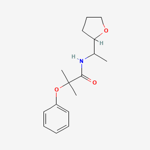 molecular formula C16H23NO3 B5261747 2-methyl-2-phenoxy-N-[1-(tetrahydro-2-furanyl)ethyl]propanamide 