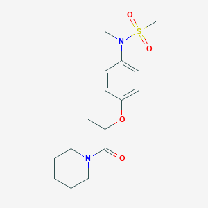 molecular formula C16H24N2O4S B5261767 N-methyl-N-{4-[1-methyl-2-oxo-2-(1-piperidinyl)ethoxy]phenyl}methanesulfonamide 