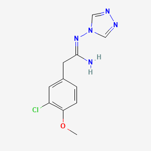 2-(3-chloro-4-methoxyphenyl)-N'-4H-1,2,4-triazol-4-ylethanimidamide