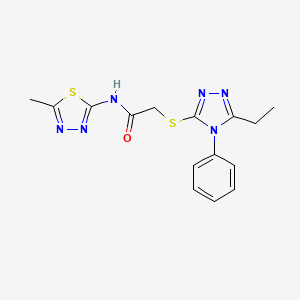 2-[(5-ethyl-4-phenyl-4H-1,2,4-triazol-3-yl)thio]-N-(5-methyl-1,3,4-thiadiazol-2-yl)acetamide