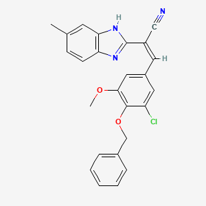 3-[4-(benzyloxy)-3-chloro-5-methoxyphenyl]-2-(5-methyl-1H-benzimidazol-2-yl)acrylonitrile