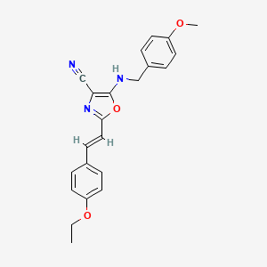 molecular formula C22H21N3O3 B5261810 2-[2-(4-ethoxyphenyl)vinyl]-5-[(4-methoxybenzyl)amino]-1,3-oxazole-4-carbonitrile 