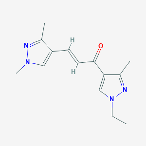 3-(1,3-dimethyl-1H-pyrazol-4-yl)-1-(1-ethyl-3-methyl-1H-pyrazol-4-yl)-2-propen-1-one