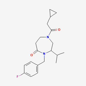 molecular formula C20H27FN2O2 B5261837 1-(cyclopropylacetyl)-4-(4-fluorobenzyl)-3-isopropyl-1,4-diazepan-5-one 