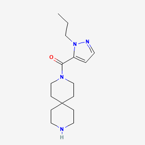 molecular formula C16H26N4O B5261848 3-[(1-propyl-1H-pyrazol-5-yl)carbonyl]-3,9-diazaspiro[5.5]undecane hydrochloride 