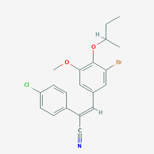 molecular formula C20H19BrClNO2 B5261861 3-(3-bromo-4-sec-butoxy-5-methoxyphenyl)-2-(4-chlorophenyl)acrylonitrile 