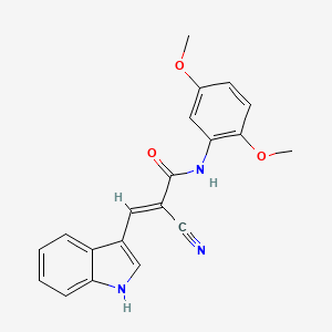 2-cyano-N-(2,5-dimethoxyphenyl)-3-(1H-indol-3-yl)acrylamide