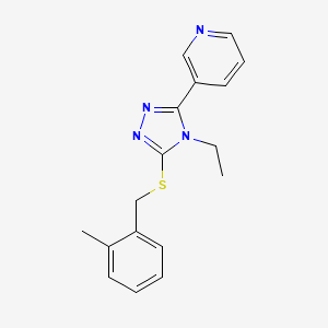 molecular formula C17H18N4S B5261878 3-{4-ethyl-5-[(2-methylbenzyl)thio]-4H-1,2,4-triazol-3-yl}pyridine 