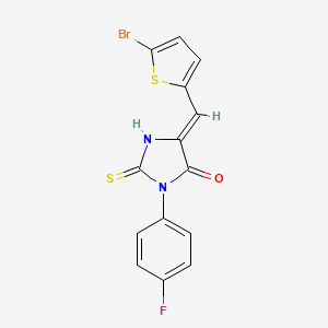 5-[(5-bromo-2-thienyl)methylene]-3-(4-fluorophenyl)-2-thioxo-4-imidazolidinone