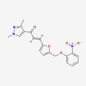 molecular formula C19H17N3O5 B5261891 1-(1,3-dimethyl-1H-pyrazol-4-yl)-3-{5-[(2-nitrophenoxy)methyl]-2-furyl}-2-propen-1-one 