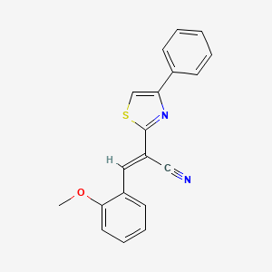 3-(2-methoxyphenyl)-2-(4-phenyl-1,3-thiazol-2-yl)acrylonitrile