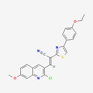 (E)-3-(2-chloro-7-methoxyquinolin-3-yl)-2-[4-(4-ethoxyphenyl)-1,3-thiazol-2-yl]prop-2-enenitrile