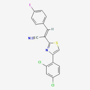 molecular formula C18H9Cl2IN2S B5261980 2-[4-(2,4-dichlorophenyl)-1,3-thiazol-2-yl]-3-(4-iodophenyl)acrylonitrile 