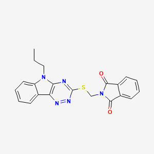 molecular formula C21H17N5O2S B5261986 2-{[(5-propyl-5H-[1,2,4]triazino[5,6-b]indol-3-yl)thio]methyl}-1H-isoindole-1,3(2H)-dione 