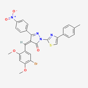 4-(5-bromo-2,4-dimethoxybenzylidene)-2-[4-(4-methylphenyl)-1,3-thiazol-2-yl]-5-(4-nitrophenyl)-2,4-dihydro-3H-pyrazol-3-one